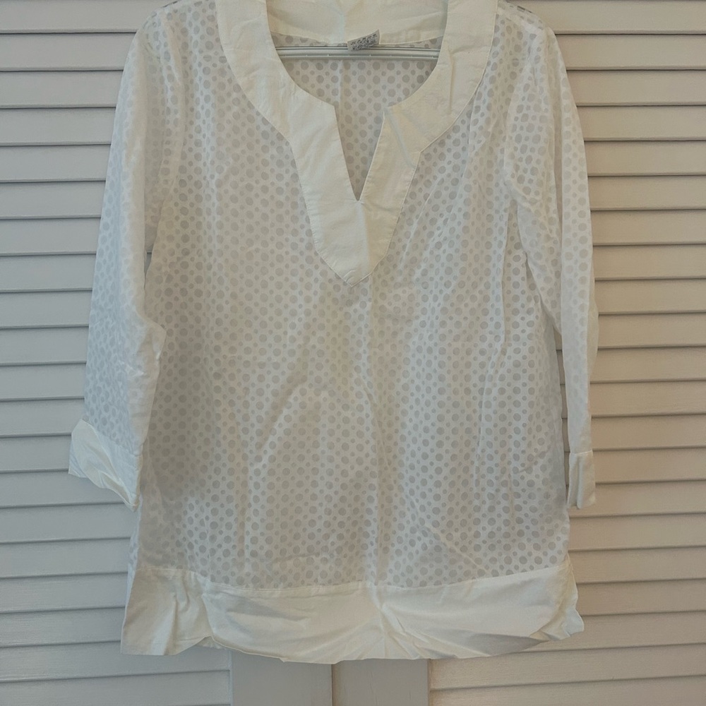 White sheer tunic top